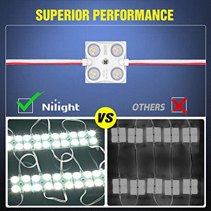 Nilight 40Leds Van Interior Light Kits 12V White Led Ceiling Lighting Kit for Truck RV Boats Caravans Trailers Lorries Ducato Transit （10 Modules） - size: 40Leds 10 Modules