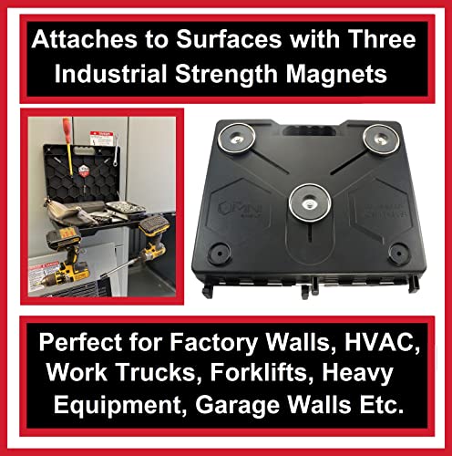 The OmniShelf Portable Workstation, Magnetic Toolbox, Laptop Stand w/ 50 lb Capacity, Hands Free Workstation, Attach to HVAC, Trucks, Walls, Poles etc. (Model # OSO1 - Magnets) - size: 1 Count