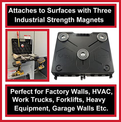 The OmniShelf Magnetic Portable Workstation + Toolbox, Computer & Laptop Stand, Multimeter Case, Utility Shelf w/ 50 lb Capacity, Hands Free Workstation Attaches to HVAC, Trucks & More (5 Count) - size: 5 Count