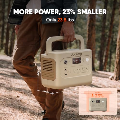 Jackery Explorer 1000 v2 Portable Power Station,1070Wh LiFePO4 Battery,1500W AC/100W USB-C Output, 1 Hr Fast Charge, Solar Generator for Camping,Emergency, RV, Off-Grid Living(Dune White) - style: E1000v2(Dune White)