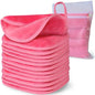 NATWAG | Reusable Update Makeup Removing Microfiber Cloth for Sensitive Skin | Washable Makeup Remover Towels | Natural Facial Cleansing Towels (6”x 6”, 12 Pack/Pink) - color: Pink