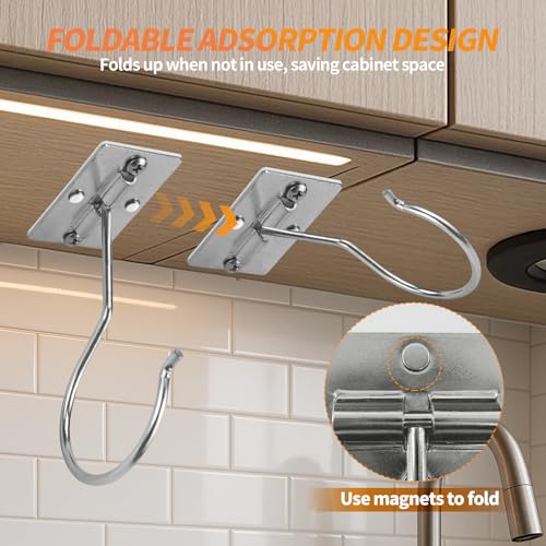 2PCS Banana Hook Under Cabinet,Adhesive Bananas Hanger with Fordable Design,Durable Metal Banana Holder for Hanging Bananas,Kitchen Organization Or Multi-Purpose Home Us(Silver) - size: 2 Pieces