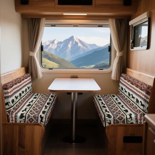 Aztec Southwest American Tribal Pattern 2 Pcs RV Dinette Cushion Covers Thickened Sofa Furniture Protector Breathable Loveseat Sofa Chair Cover Seat Slipover for Travel Trailer Couch - color: Aztec Southwest American Tribal