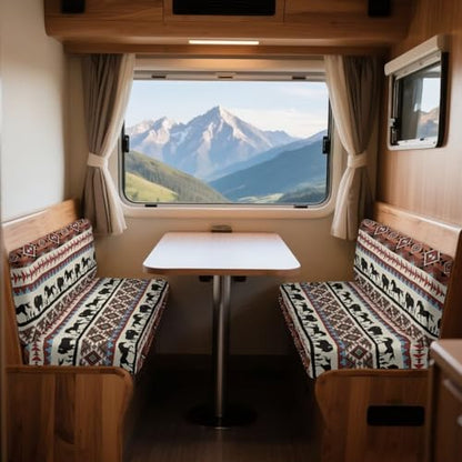 Aztec Southwest American Tribal Pattern 2 Pcs RV Dinette Cushion Covers Thickened Sofa Furniture Protector Breathable Loveseat Sofa Chair Cover Seat Slipover for Travel Trailer Couch - color: Aztec Southwest American Tribal