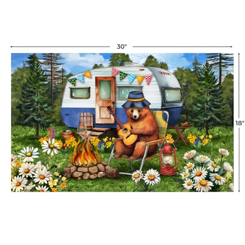 Briarwood Lane Camping Bear Doormat - color: Camping Bear