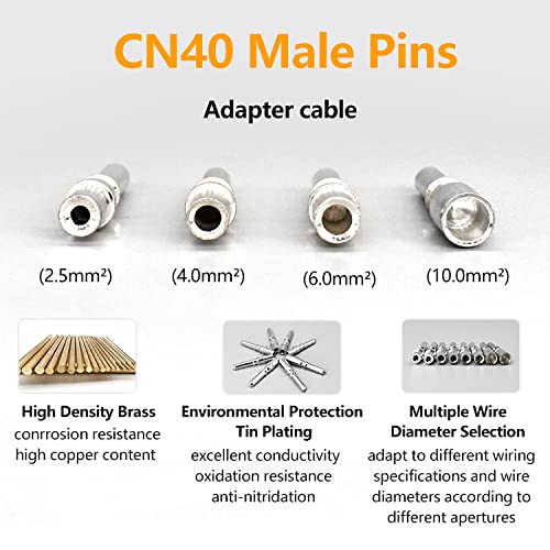 10AWG Solar Panel Connectors IP68 Waterproof 1500V 50A Solid Tinned Copper Terminal Black 5 Pairs for Solar PV Cable(6mm²) - size: 6mm2 (10AWG)