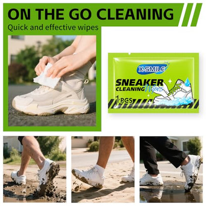 X-SMILE Sneaker Cleaner Wipes, Pre-Moistened Shoe Wipes for White Sneakers, Leather, Canvas & Rubber, Portable - style: 24 Wipes (1 Box)