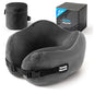Neck Pillow Travel Pillow - 100% Pure Memory Foam Airplane Pillow with Adjustable Clasp & Removable Cover, Portable Travel Essentials for Long Flights, Car & Office (Dark Gray) - color: Dark Gray