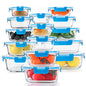 30 Pieces Glass Food Storage Containers, Meal Prep Set with Snap Locking Lids, Airtight lunch Containers, BPA-Free, Microwave, Oven, Freezer & Dishwasher Friendly,Blue - color: Blue
