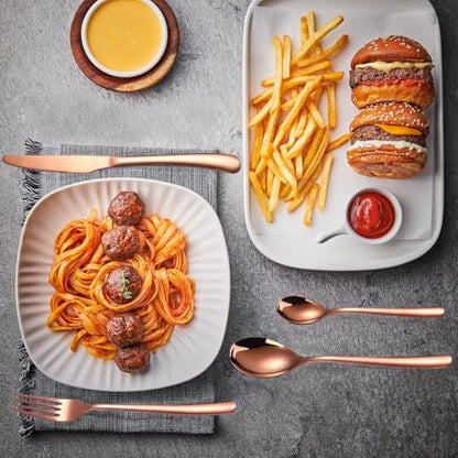 AARAINBOW 7 Pieces Stainless Steel Flatware Set Portable Reusable Cutlery Set Travel Utensils Set Including Chopsticks Knife Fork Spoon Straws Cleaning Brush Dishwasher Safe (7 Rose Golden) - color: Rose Golden