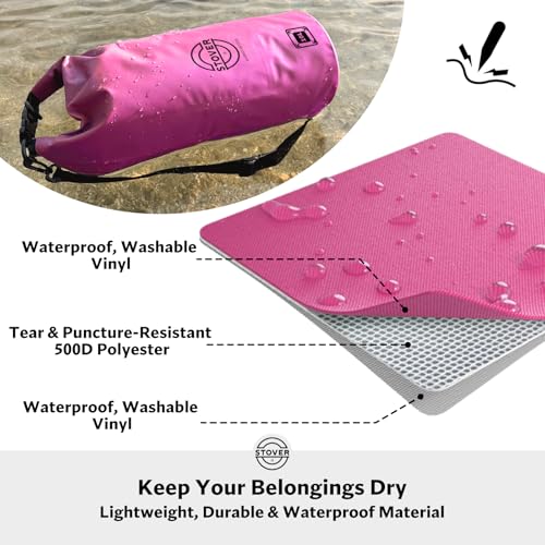 STOVER 5/10/25/30/40/55L Waterproof Dry Bag- Roll-Top Backpack w/Phone Case- Kayaking, Hiking, Camping, Boating- Men/Women - color: 10l Pink, size: 10L