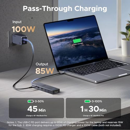 UGREEN Revodok Pro 6 in 1 USB-C Hub to DisplayPort 4K 60Hz, 100W Power Delivery 10Gbps USB-A and USB-C 3.2 for MacBook Neo/Pro/Air, iPad Pro, Thinkpad, Rog Ally and More.