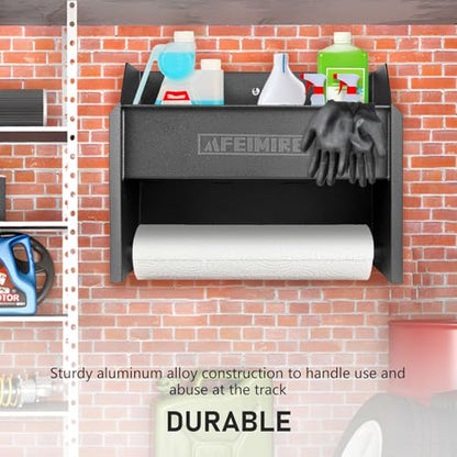 Storage Cabinet for Garage & Trailers, Paper Towel Holder & Aluminum Mounting Cabinet, Space-Saving Design for Aerosol Cans, Quart Jugs, Small