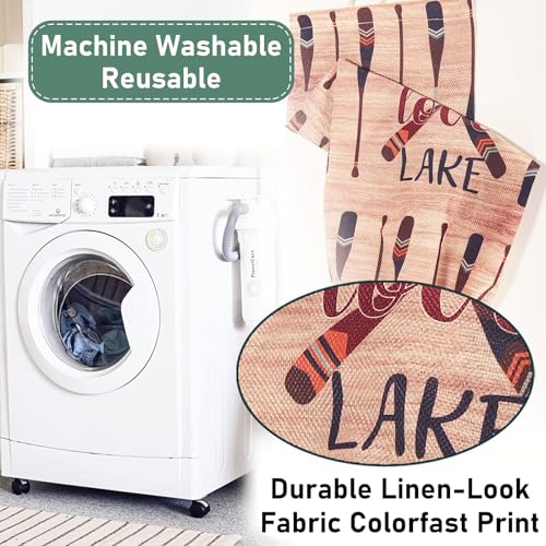 2Pcs Lake House Plastic Bag Holder for Kitchen Essentials, Reusable Hanging Grocery Bag Organizer, Washable Large Grocery Trash Bags Storage Dispenser Lake House Decor for the Home - style: Lake House