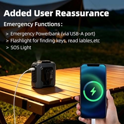 Portable Waist Fan,14000RPM Belt Fan,12000mAh Rechargeable Clip on Fan,5 Speeds LED Display,USB Powerbank SOS Light for Outdoor Work, Theme Park Football Camping Hiking(Tactic Brown)