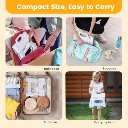 HBTower Folding Step Stool 9 Inch - Holds 600 lb, Non-Slip Surface & Carry Handle - Sturdy Step Stool for Kids, Toddlers & Adults - Compact Foldable Foot Stool for Kitchen, Bathroom, Bedroom(White) - color: White
