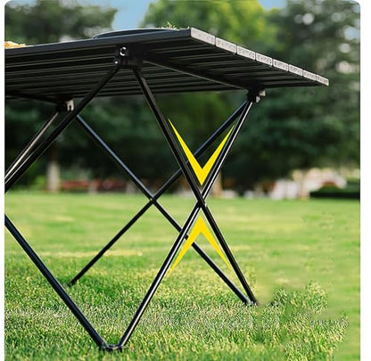 Folding Camping Table, 16 Inch x 13.8 Inch x 11.4 Inch Black Carbon Steel Foldable Table with Storage Bag for Home and Outdoors (S)