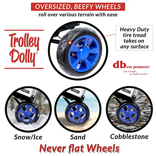 dbest products Trolley Dolly Blue Foldable Shopping cart for Groceries with Wheels and Removable Bag and Rolling Personal Handtruck, Standard - color: Blue, style: Cart
