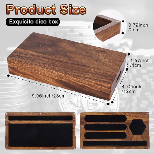 Dice Tray with Stand, Dice Tray with Holder, Dice Rolling Tray, Dices Tray for Rolling with Magnetic Lock Secures Lid Portable Trays for Tabletop Dice Holder Case for Tabletop