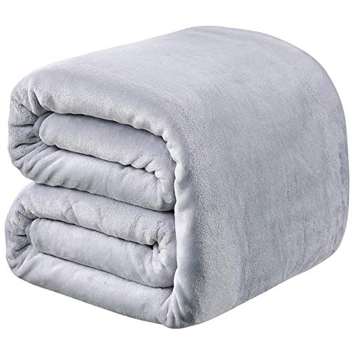 Polar Fleece Throw Blankets Travel Size for The Bed Extra Soft Brush Fabric Super Warm Sofa Throw Blanket 50" x 61"(Gray Travel) - color: Gray, size: Travel (50-Inch-by-61-Inch)
