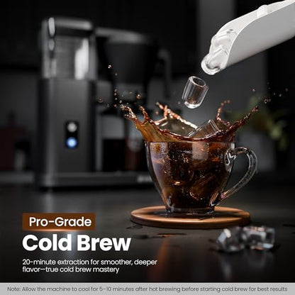 Kismile SCA-Certified 8 Cup Drip Coffee Maker, Pour Over Coffee Machine with 3s Instant Heat 197–205℉, Adjustable Flow Control, Removable Water Tank, Deep Cold Brew & 40 Min Keep Warm (Dark Grey) - color: Dark Gray