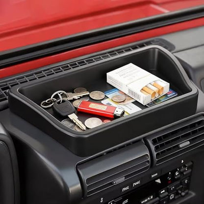 LIUQING Center Console Dash Tray for 1997-2006 Jeep Wrangler TJ Dashboard Storage Box Organizer Interior Accessories
