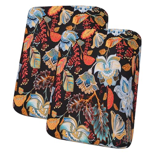 hyha Printed Couch Cushion Covers, Floral Sofa Covers Washable for 2 Cushion Couch, Stretch Pattern Outdoor Cushion Covers for Patio Furniture with Elastic Bottom(2 Packs, Floral) - color: Black & Orange, size: Seat Cover 2 Pack