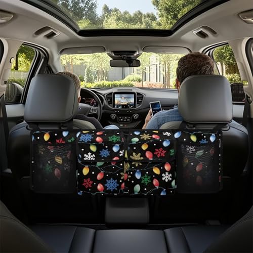 Car Trunk Organizer Christmas Snowflake Light Strips Car Back Seat Hanging Storage Bag Collapsible Large Capacity Storage Bag Automotive Interior Accessories for Sedans SUV Jeep - color: Christmas Snowflake Light Strips