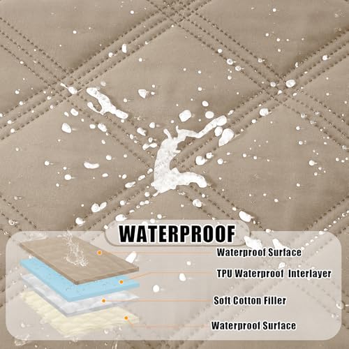 Smiry Waterproof Dog Bed Cover Blanket 40x50, Soft Reversible Pet Blanket, Washable Leakproof Cats Dogs Couch Cover for Sofa, Couch, Furniture, Taupe/Beige - color: Taupe/Beige, size: 40x50 Inch