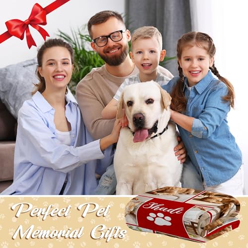 Custom Dog Blanket with Photo, Personalized Name Blanket with Pet Picture, Pets Memorial Gifts for Dogs Lovers, Customized Pet Memorial Remembrance Loss of Dog Sympathy Gifts - color: Design13