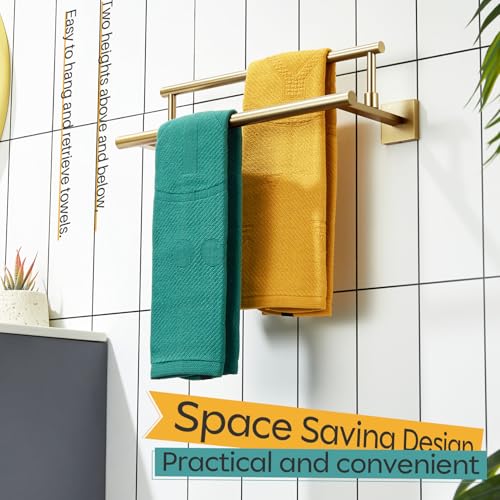 KOKOSIRI Hand Towel Bar 16 Inches Towel Holder Bathroom Rack for Bath Cabinet Towel Rails Brushed Gold Stainless Steel B5009BG-L16 - color: Brushed Gold, size: 16-Inch