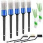 HMPLL 10pcs Car Detailing Kit, Premium Detailing Brush Set Includes 5 Soft Car Detailing Brushes, 3 Wire Brush, 2 Air Vent Brush for Cleaning Car Interior and Exterior Detailing, Blue - color: Blue and White