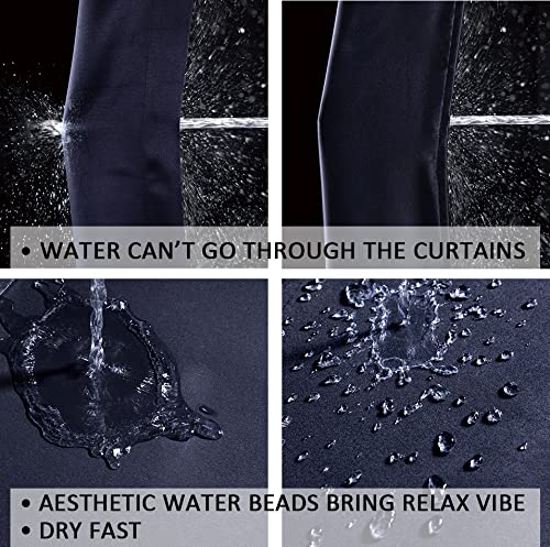 Navy Blue Curtains for Kitchen & Bathroom Windows - Waterproof Blackout, 24 Inch Length - color: Navy, size: 30"W x 24"L (Pack of 2)