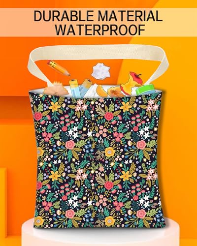 Car Trash Can, Durable Hanging Car Trash Garbage Bag, Cute Automotive Garbage Cans Organizer, Cute Colorful Flowers - color: Cute Colorful Flowers