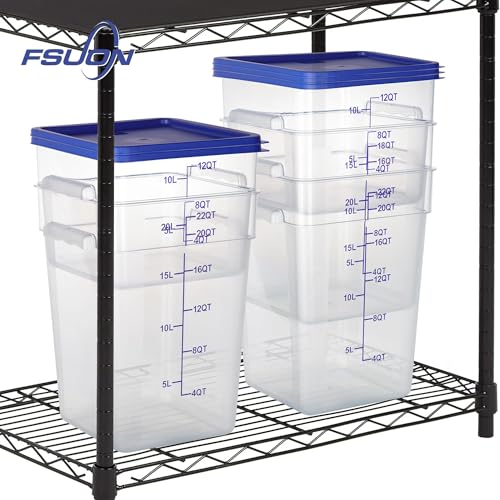 4 Pack Clear Food Storage Containers with Lids and Handles Polycarbonate Square Commercial Food Containers, NSF (22Qt) - color: 22Qt
