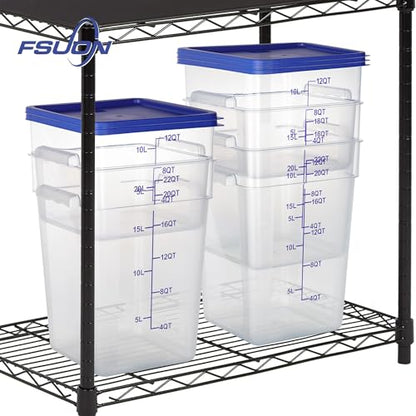 4 Pack Clear Food Storage Containers with Lids and Handles Polycarbonate Square Commercial Food Containers, NSF (22Qt) - color: 22Qt
