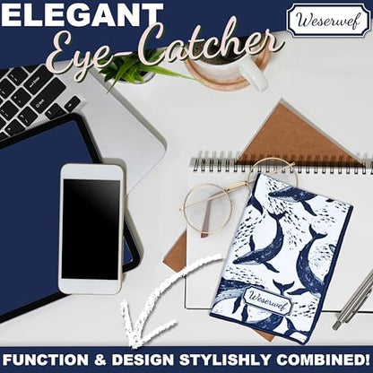 WESERWEF Design Microfiber Glasses Cleaning Cloth – Premium Cleaning Cloth for Eyeglasses, Screens, Tablets, Cameras & Lenses, 12" x 12", Ultra-Soft & Scratch-Free (Whales) - color: whales