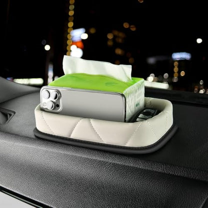 Car Dashboard Storage Box Loose Items Organizer - Suitable For Car, Office, Living Room, Dining Room And Other Scenarios (off-white) - color: off-white