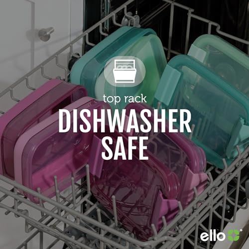 Ello 2-Pack Bento Box Lunch Stack Plastic Food Storage Container | Leak-Proof Locking Plastic Lids | Silicone Base | BPA-Free | Freezer Microwave and Dishwasher Safe | Wisteria - color: Wisteria