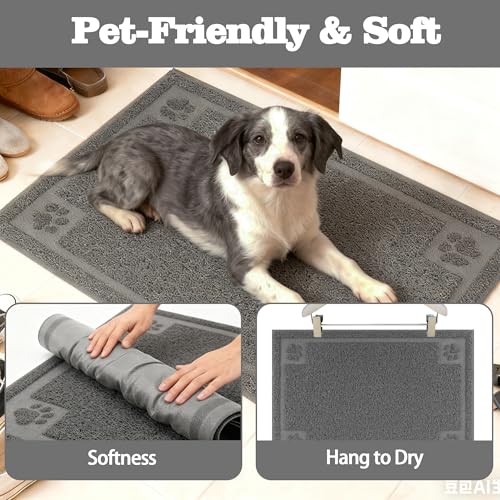 Darkyazi Pet Feeding Mat Large for Dogs and Cats,24"×16" Flexible and Easy to Clean Feeding Mat,Best for Non Slip Waterproof Feeding Mat. (Grey) - color: Grey