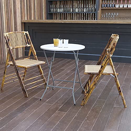 Flash Furniture Elon 2' Round All-Occasion Plastic Folding Event Table, Folding Banquet Table for Indoor/Outdoor Events, White - size: 2 ft