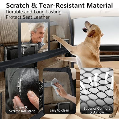 50" Pet Dog Car Barrier with Removable Visual Window, Pet Barrier for Car Escape-Proof, Back Seat Divider & Cargo Area Gate, Durable Dog Net for Car, Ideal for Trucks, SUV & Mid-Sized Vehicle - size: Medium 52"*32"