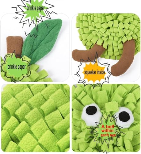 Ferret Cats Snuffle Mat Fleece Foraging Mats Interactive Feeding Toy Small Animal Rabbit Guinea Pig Rat Hamster Anti Slip Treat Dispenser Slow Feeder (Pear) - color: Pear