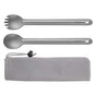 OUTXE Ultralight Titanium Long Handle Fork and Spoon Set - color: #1 Titanium