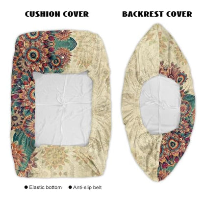 Boho Mandala Dragonfly Pattern 2 PCS RV Dinette Cushion Covers Wear-Resistan Camper Seat Covers Dinette Booth Camper Cushion Slipcover Sofa Slipover for Travel Trailer Couch - color: Boho Mandala Dragonfly