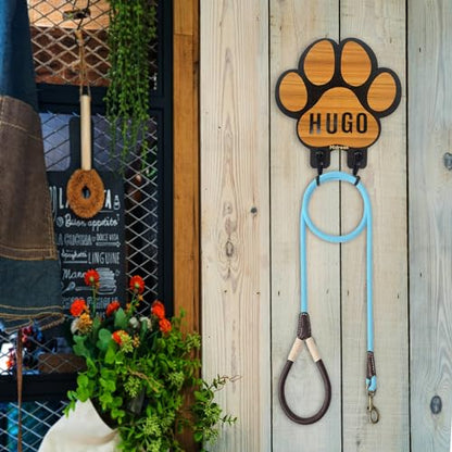 2pcs Dog Leash Holder for Wall Mount Hanger Hook,Farmhouse Wooden Dog Paws Key Rack Accessories for Rustic Home Decor - size: Single