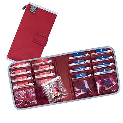 Lewis N. Clark Travel Pill Organizer, for Vitamins, Medication, Prescriptions, Or Medicine Storage, 16 Slot Pouch, Red - color: Red