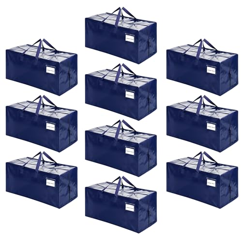 VENO 10 Pack Heavy Duty Moving Bags with Backpack Straps, Zippers & Handles, Extra Large Packing Bags for College Dorm Essentials, Moving Supplies Alternative to Cardboard Moving Boxes - color: Blue, size: 10 Pack