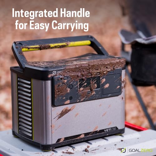 Goal Zero Yeti Portable Power Station, Yeti 700, 677 Watt Hour LiFePO4 Battery, Water Resistant & Dustproof Solar Generator for Outdoors, Camping, Tailgating, & Home, Clean Renewable Off-Grid Power - style: Yeti 700