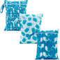 Happy Flute 3 Set Wet Bag Storage Bag Zipper Waterproof Washable | Travel Bags, Beach, Pool, Gym Bag for Cloth Diaper, Swimsuits & Wet Clothes for Baby,11.8x15.7inch - color: YMX002-S14